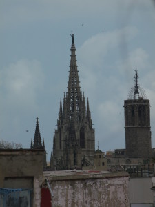 Rooftops in Barcelona Spain. 