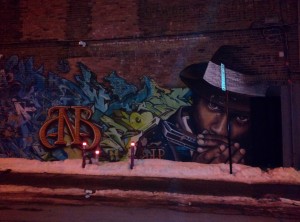 The night would not be complete without a little street art. It's amazing what you can find down an in-descriptive side street at night. It probably wouldn't be recommended for a single female when traveling alone but when curiosity calls...
