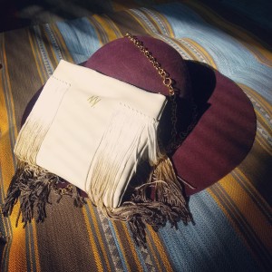 I kept this look very Bohemian with the ombre fading fringe mini crossbody bag and a wide brim hat.